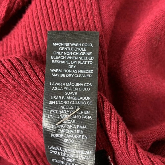 WHBM Red Cardigan Open Front Waterfall Pockets L - Picture 12 of 12